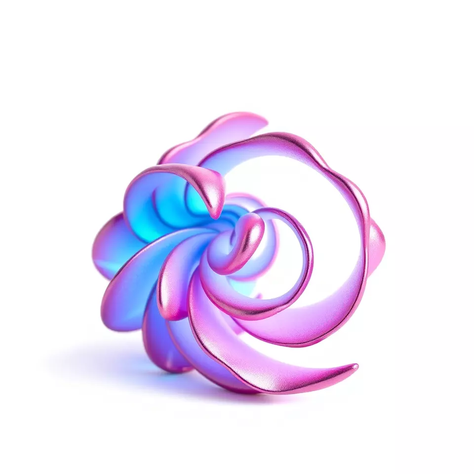Iridescent Spiral Blossom model pack Low-poly 3D model_2