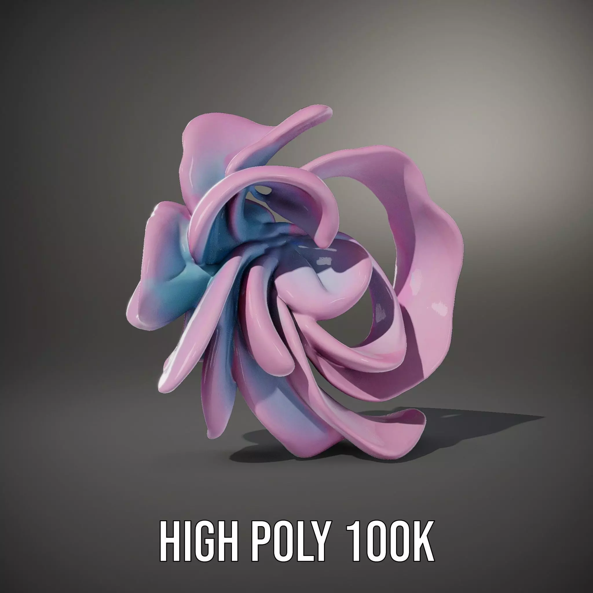 Iridescent Spiral Blossom model pack Low-poly 3D model_8