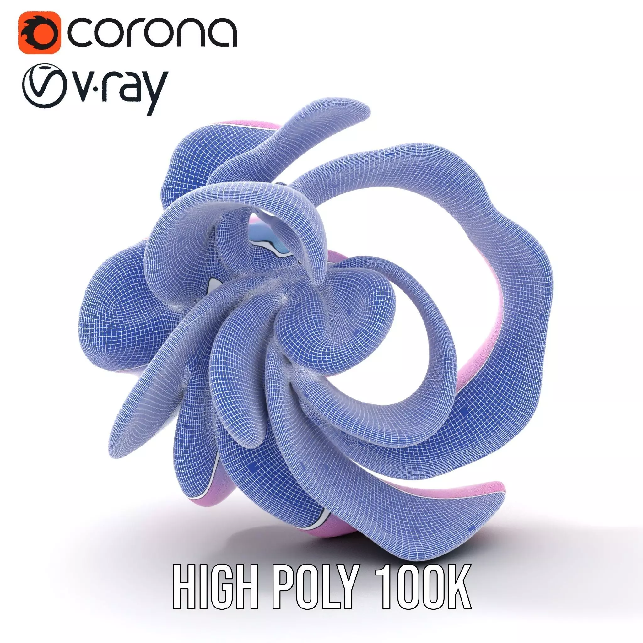 Iridescent Spiral Blossom model pack Low-poly 3D model_32