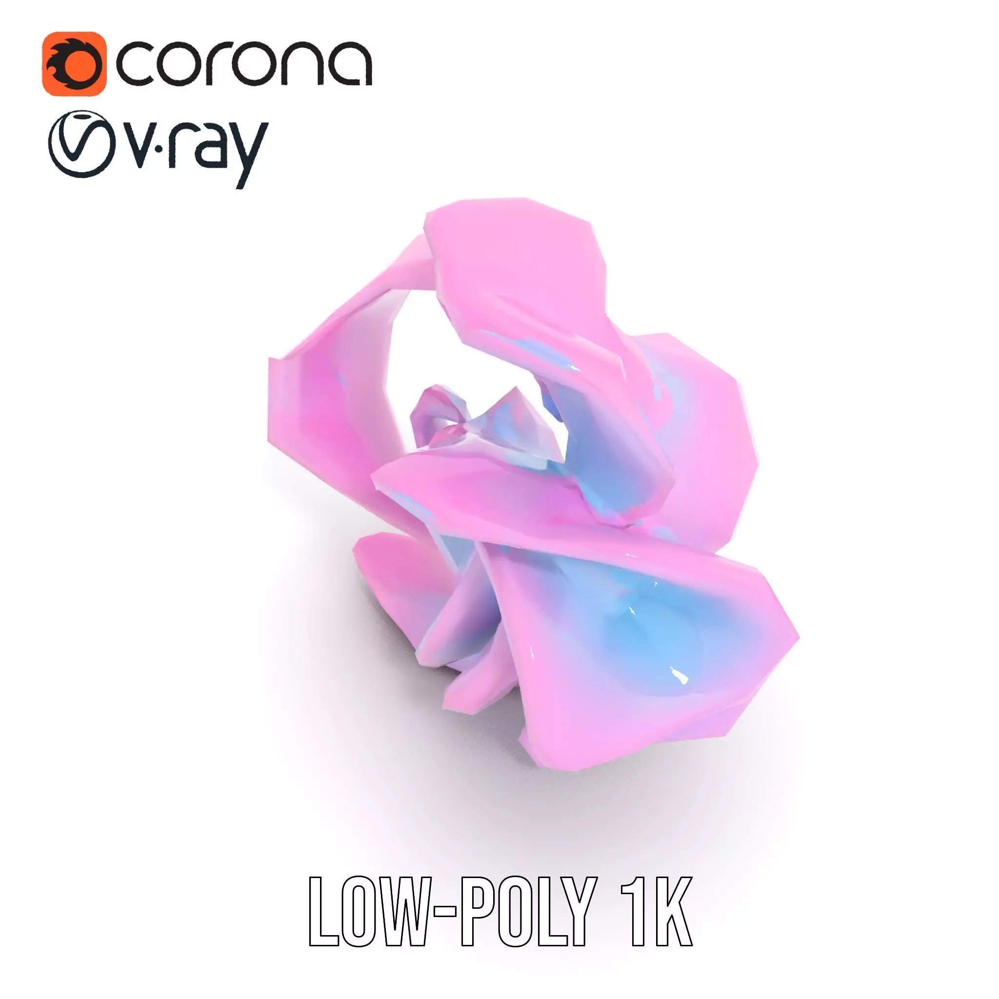 Iridescent Spiral Blossom model pack Low-poly 3D model_14