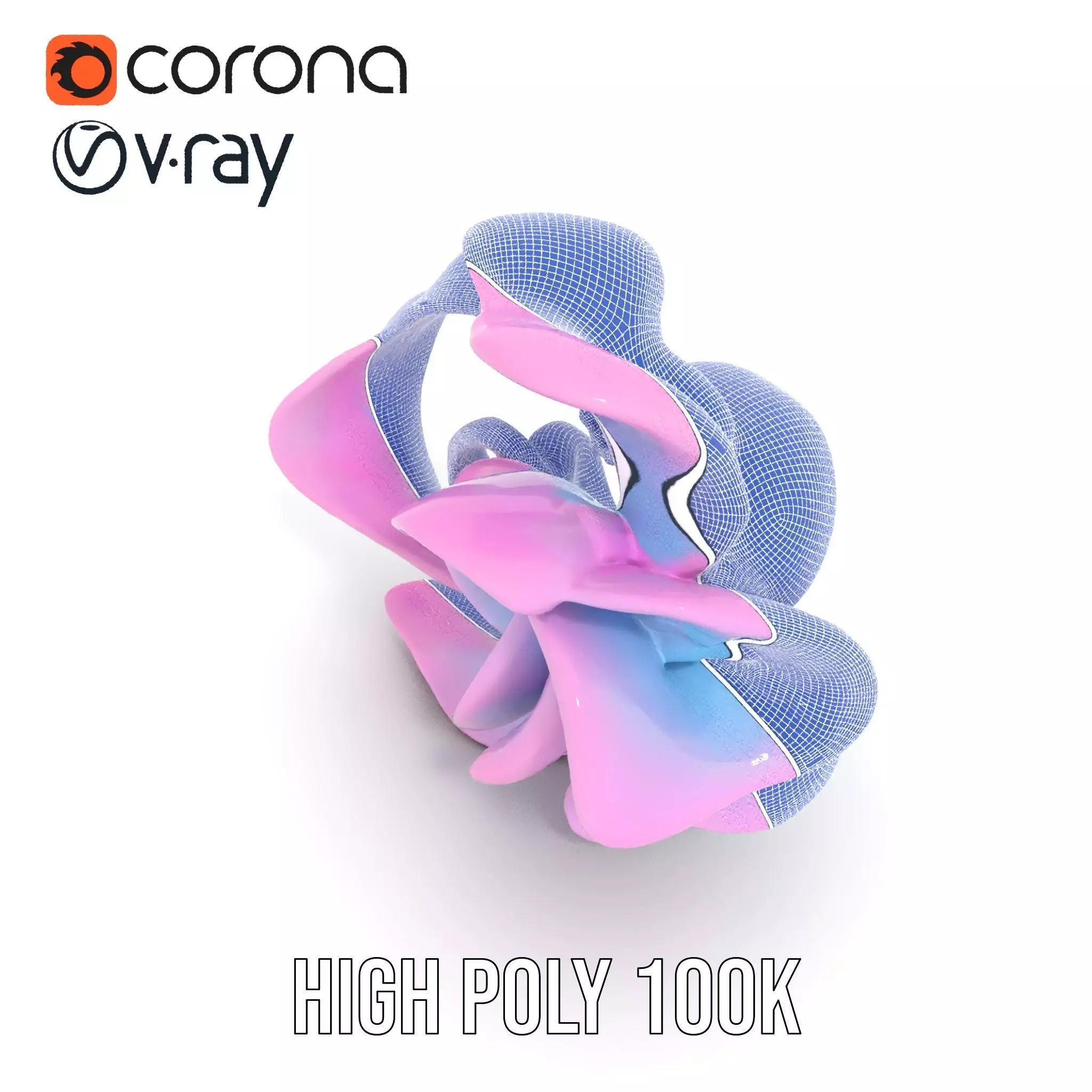 Iridescent Spiral Blossom model pack Low-poly 3D model_33