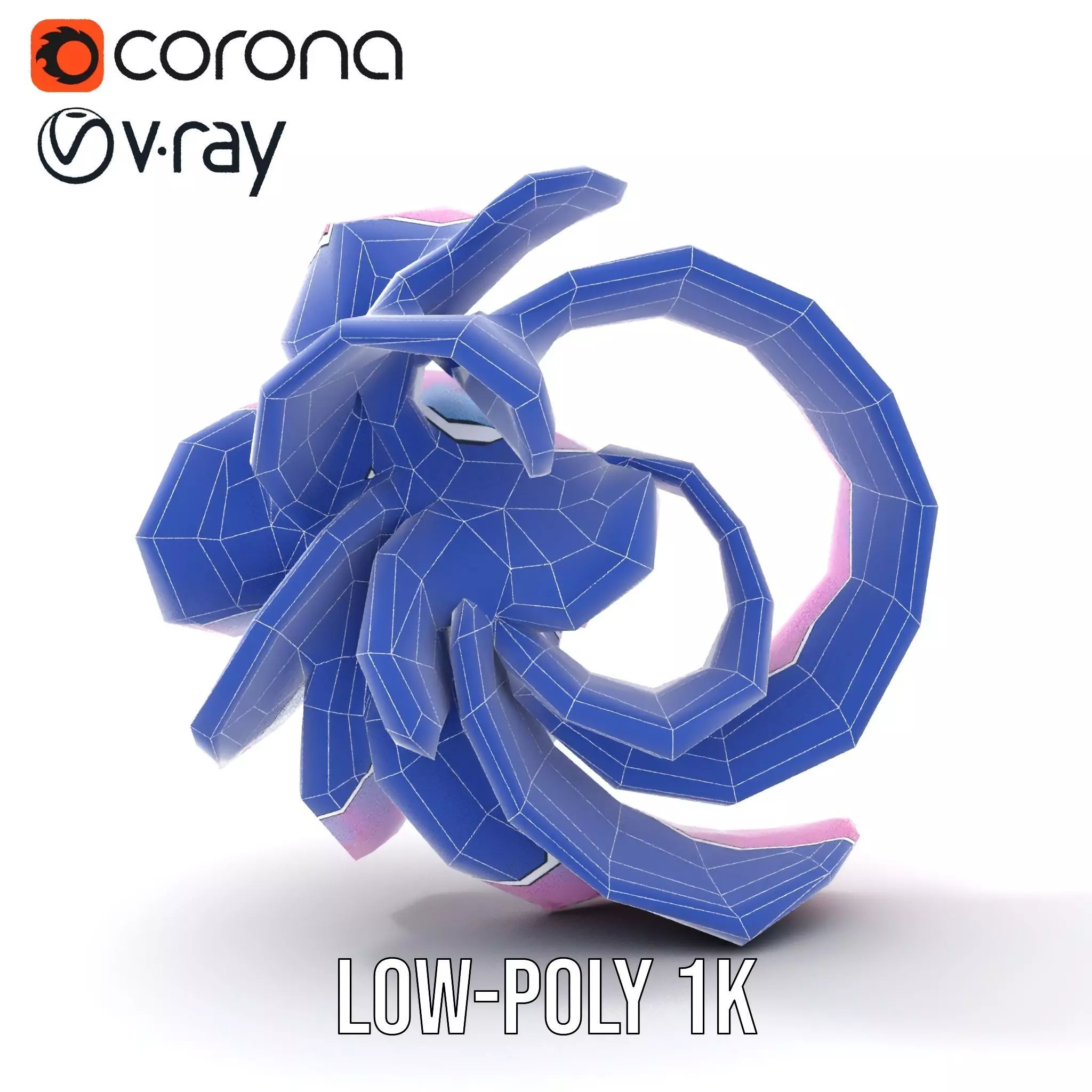 Iridescent Spiral Blossom model pack Low-poly 3D model_22