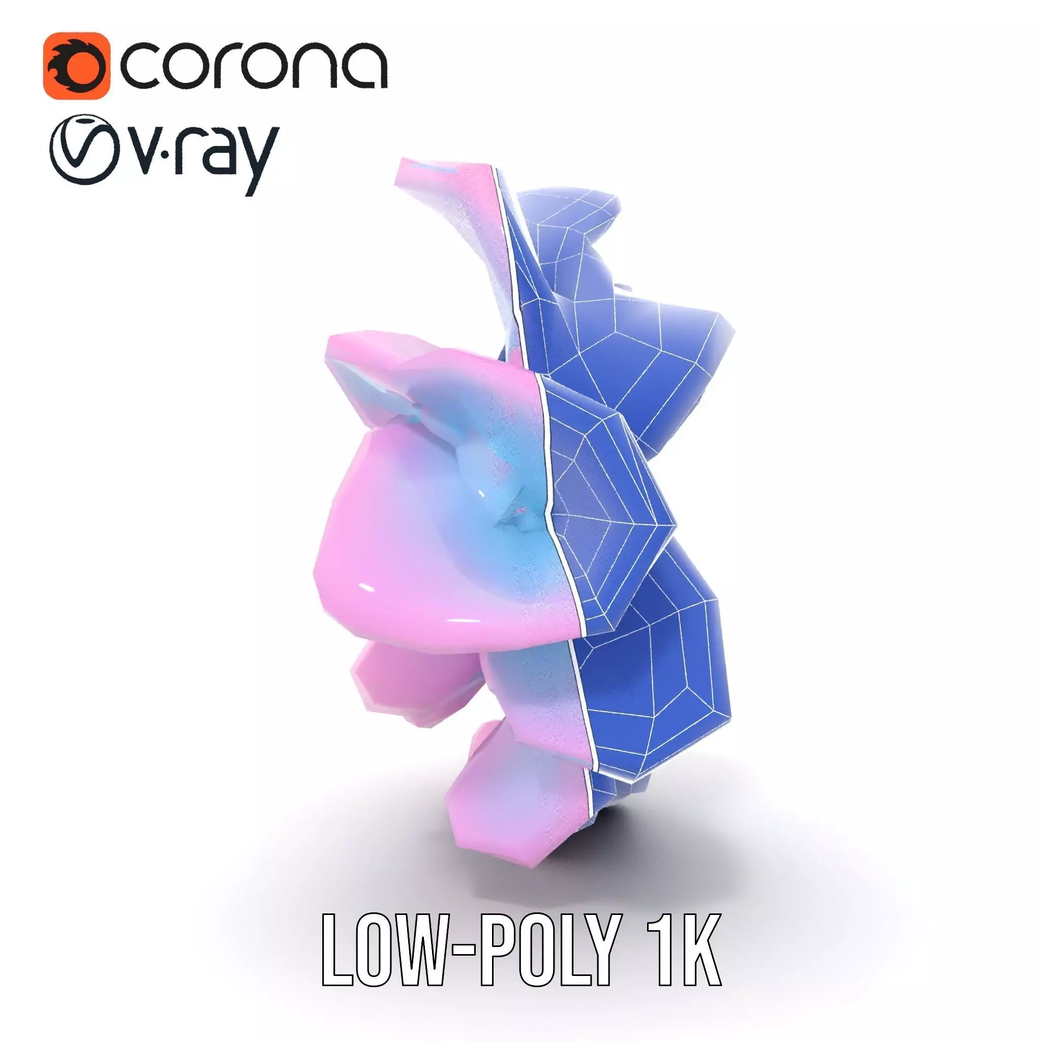 Iridescent Spiral Blossom model pack Low-poly 3D model_27