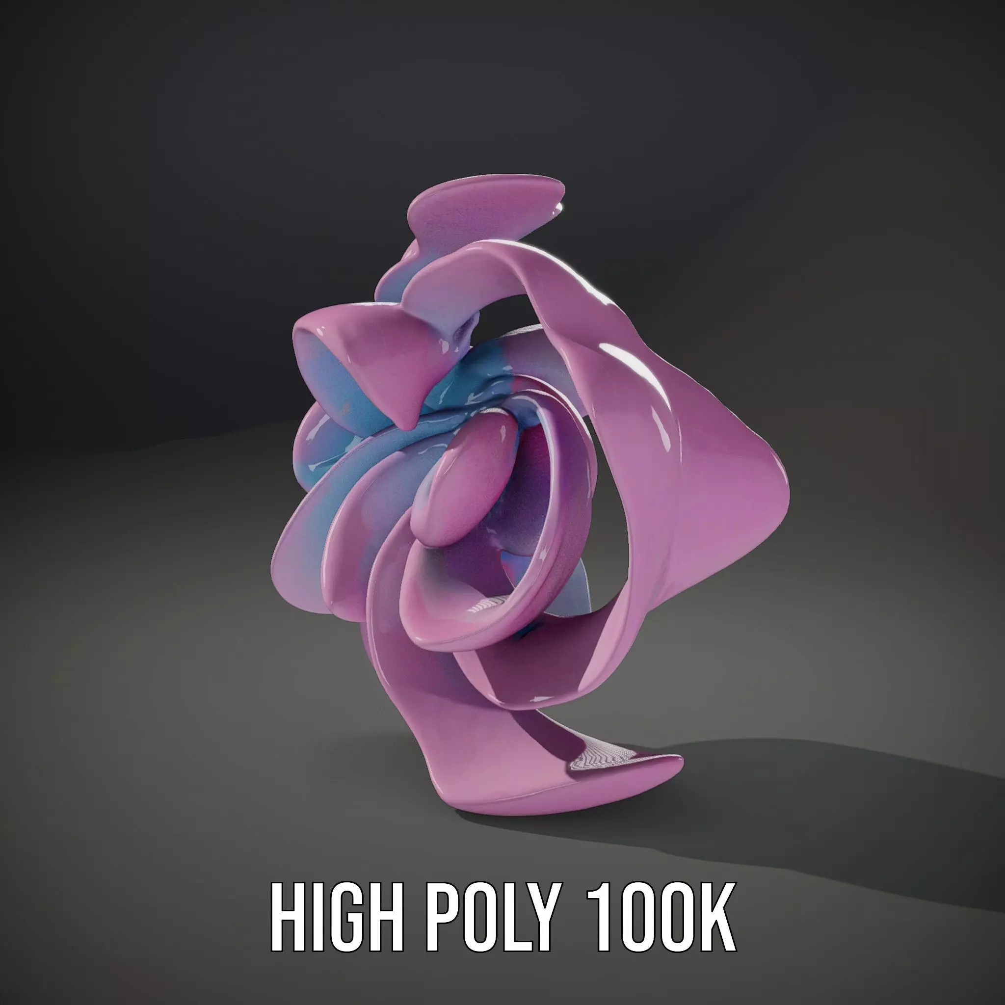 Iridescent Spiral Blossom model pack Low-poly 3D model_10