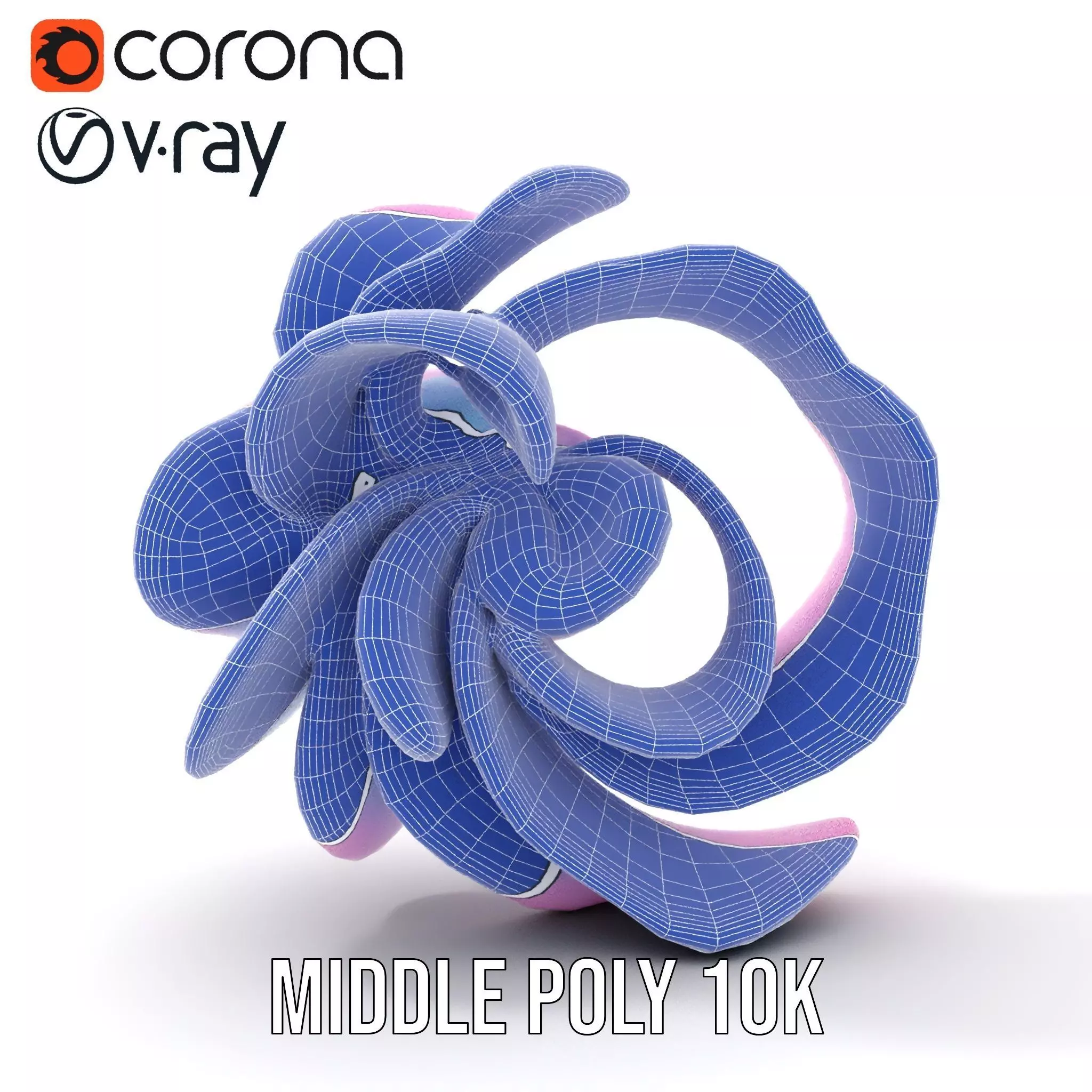 Iridescent Spiral Blossom model pack Low-poly 3D model_15