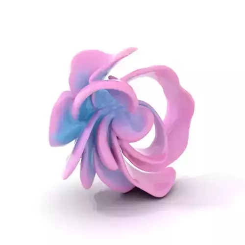 Iridescent Spiral Blossom model pack Low-poly 3D model