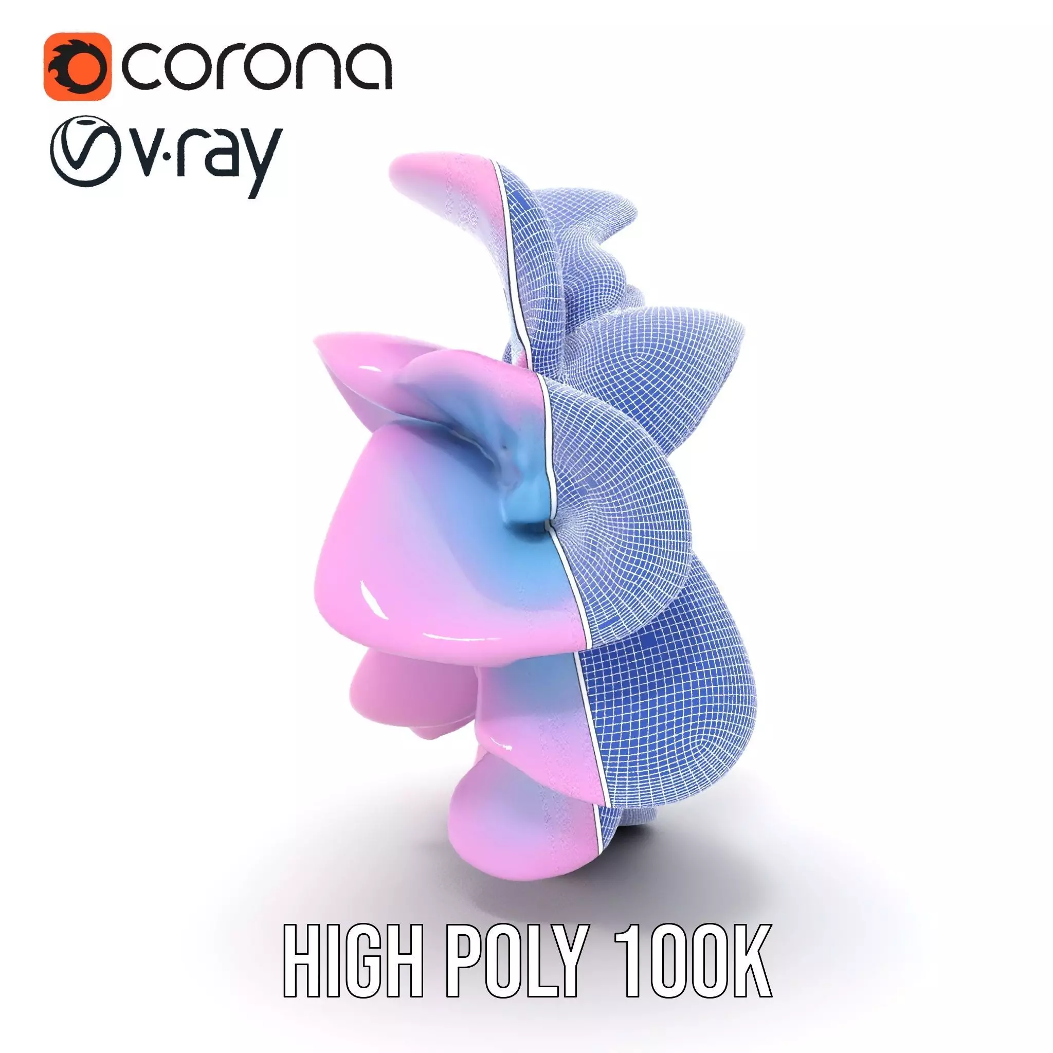 Iridescent Spiral Blossom model pack Low-poly 3D model_34