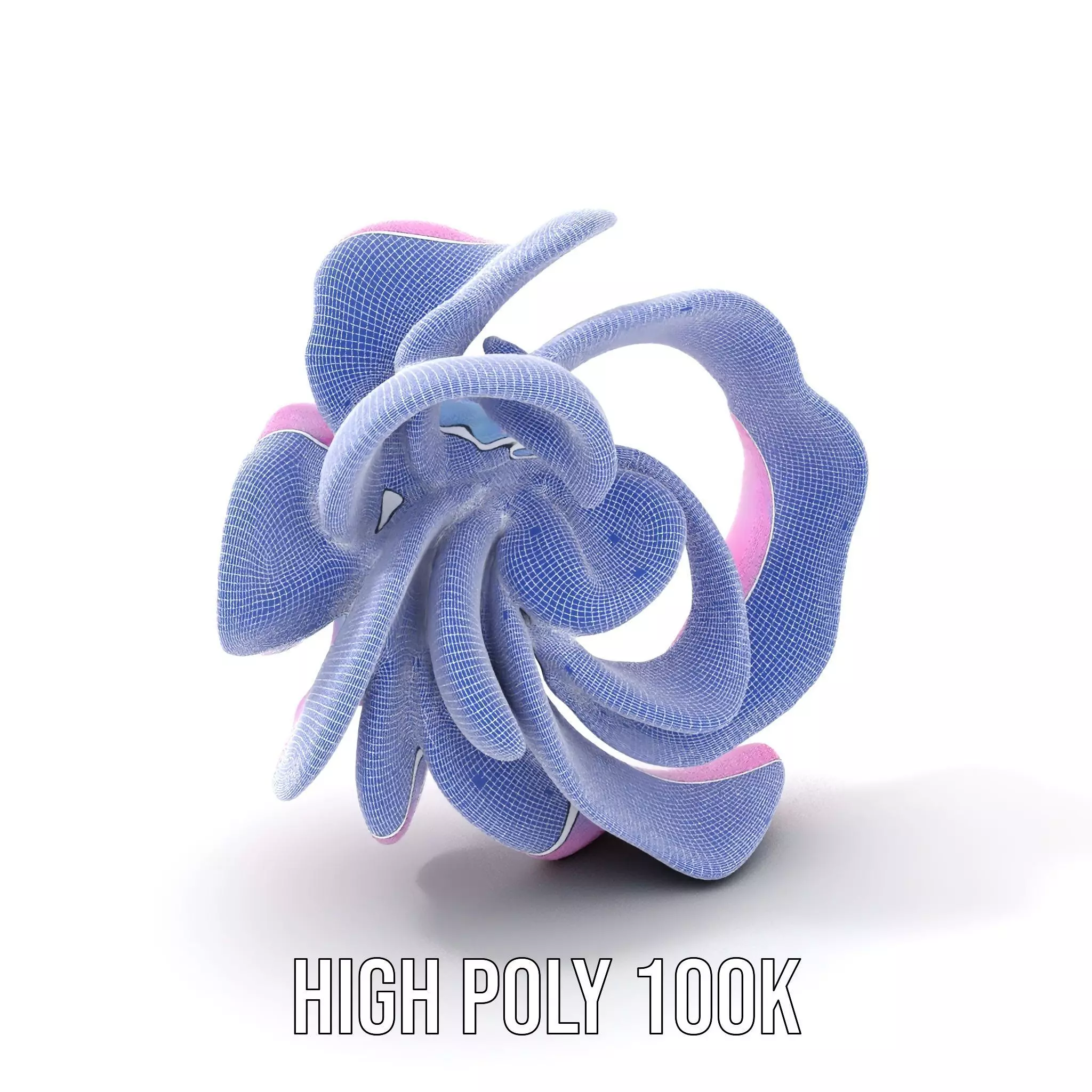 Iridescent Spiral Blossom model pack Low-poly 3D model_4