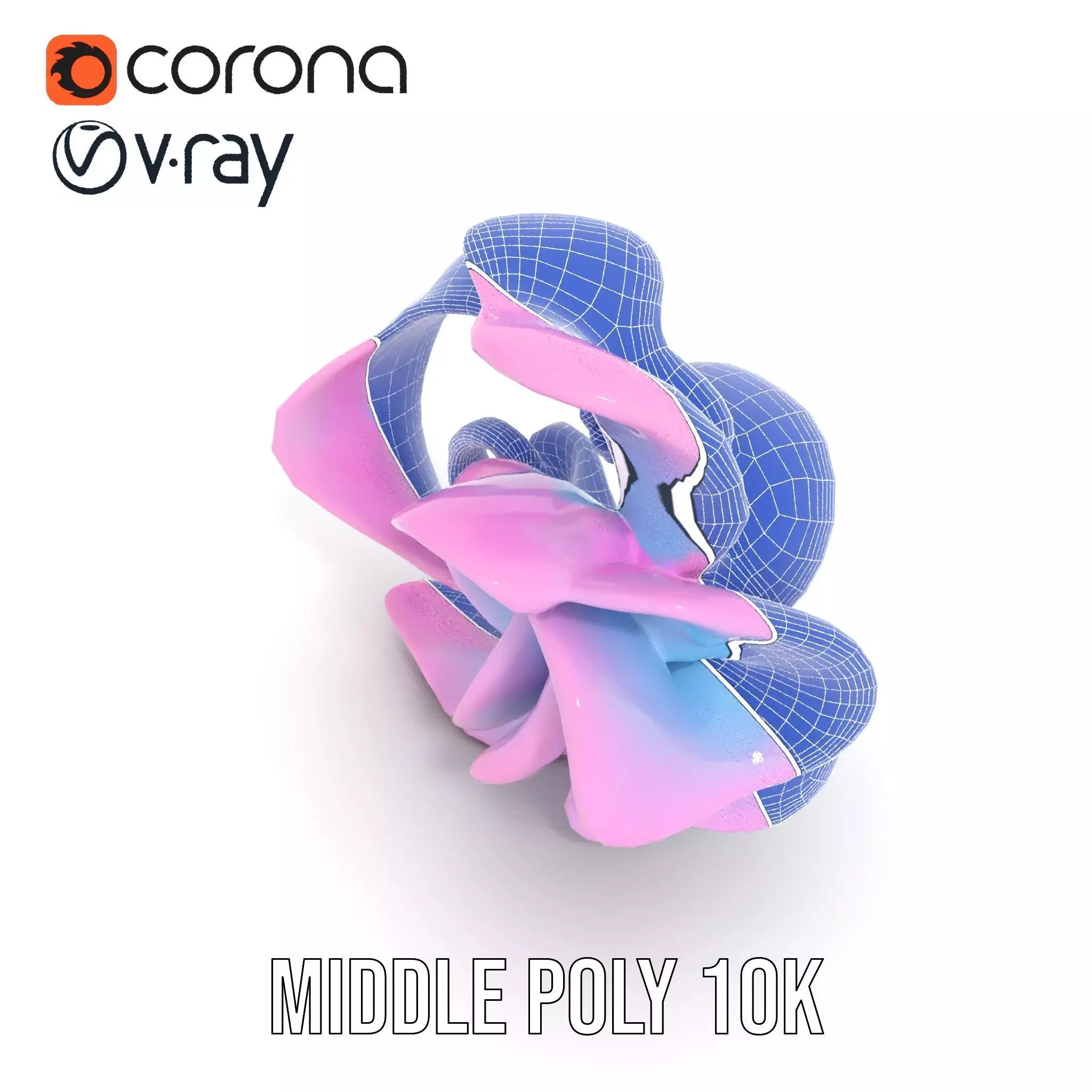 Iridescent Spiral Blossom model pack Low-poly 3D model_21