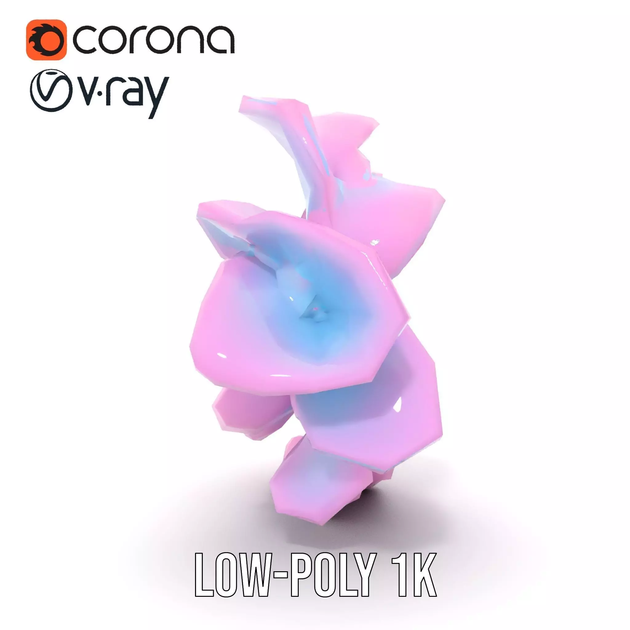 Iridescent Spiral Blossom model pack Low-poly 3D model_16