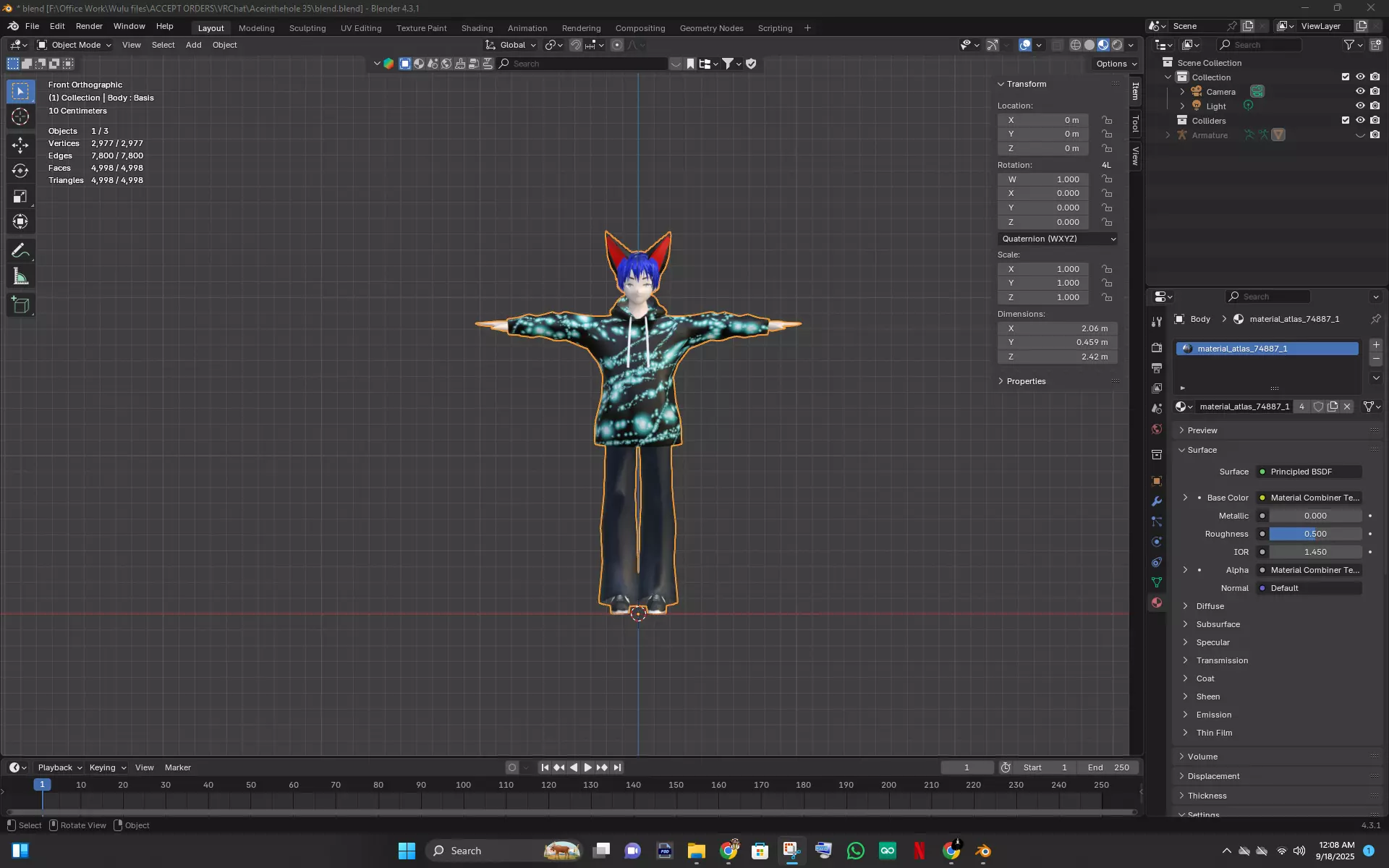 CyberFox VRChat Avatar  Anime Style Character Model Low-poly 3D model_3