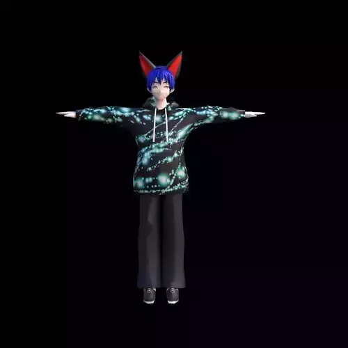 CyberFox VRChat Avatar  Anime Style Character Model