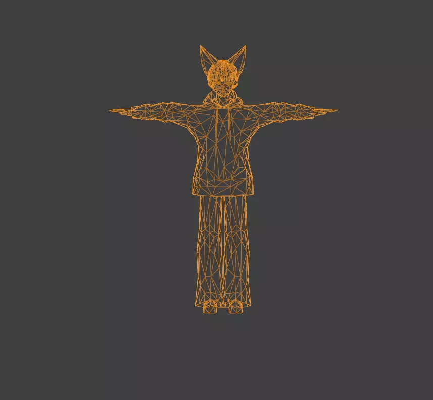 CyberFox VRChat Avatar  Anime Style Character Model Low-poly 3D model_4