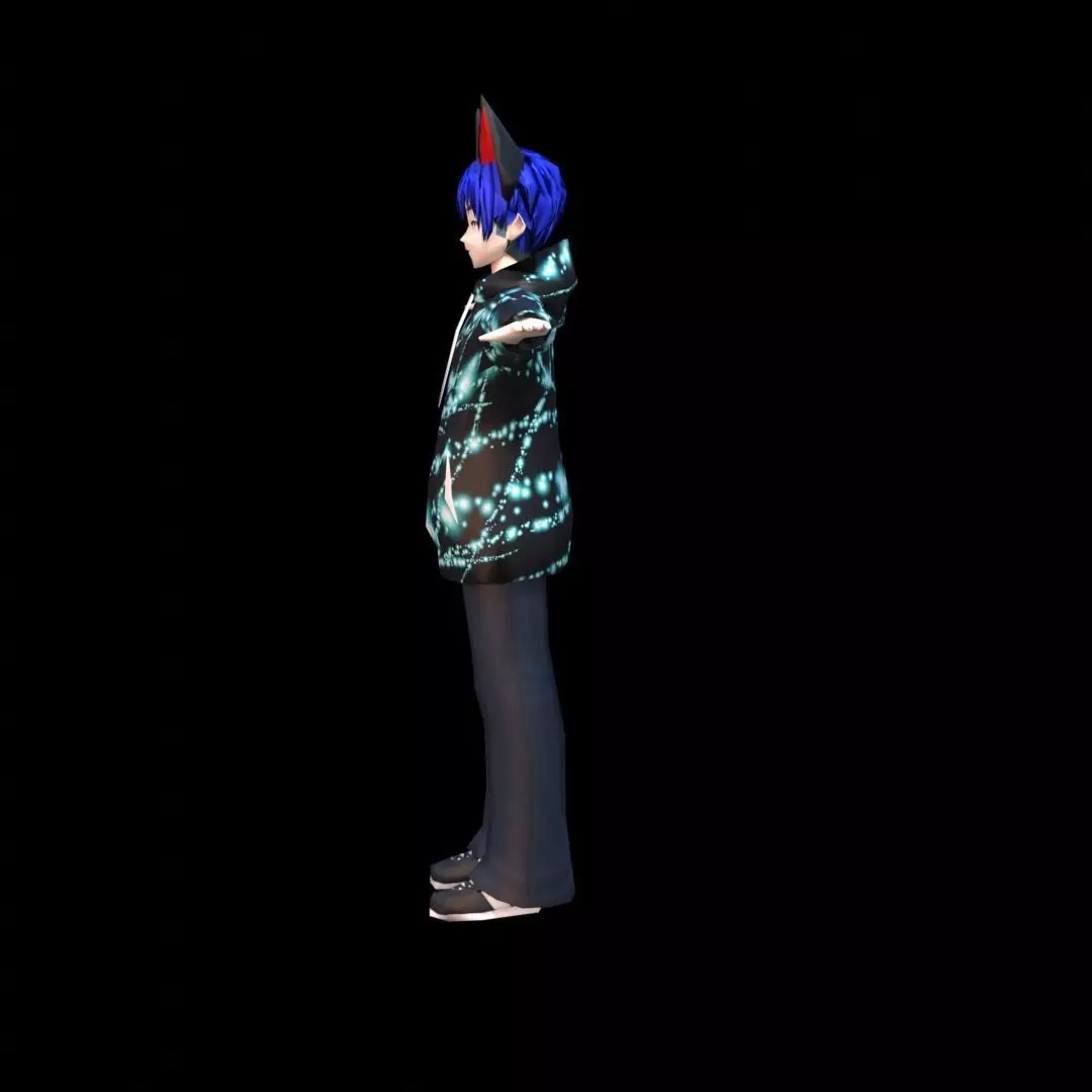 CyberFox VRChat Avatar  Anime Style Character Model Low-poly 3D model_2