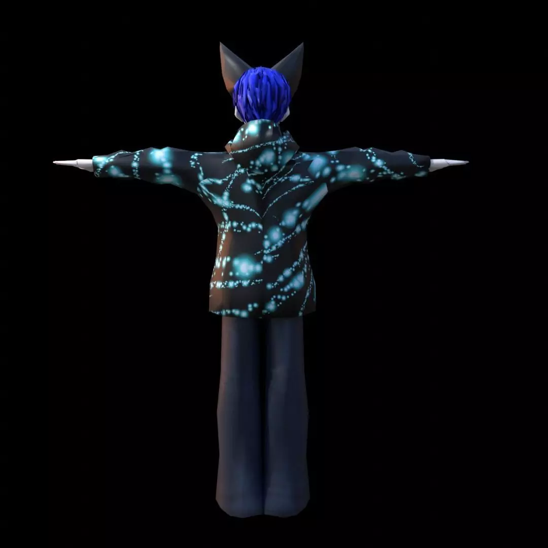 CyberFox VRChat Avatar  Anime Style Character Model Low-poly 3D model_1