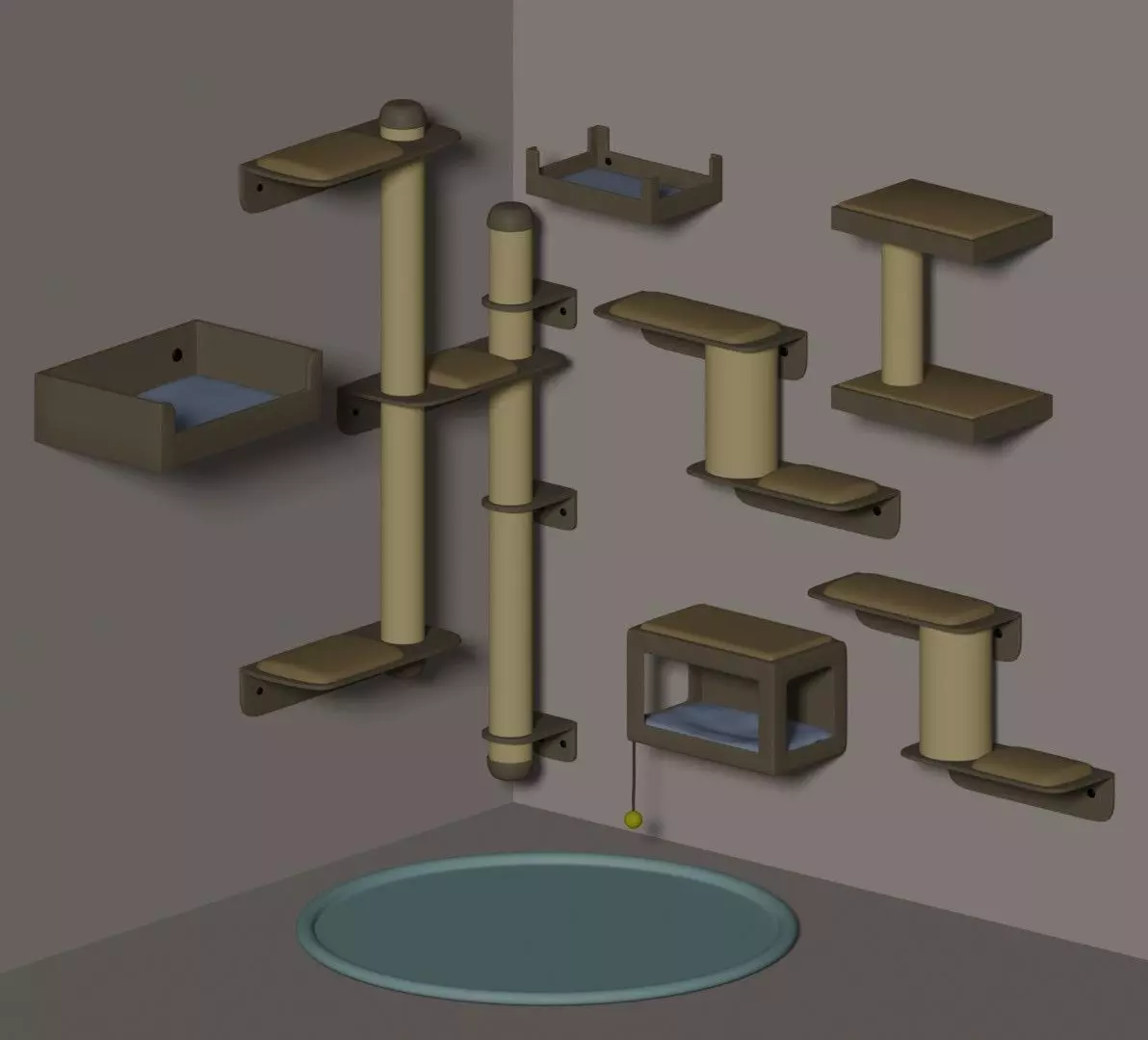 Cats Home Low-poly 3D model