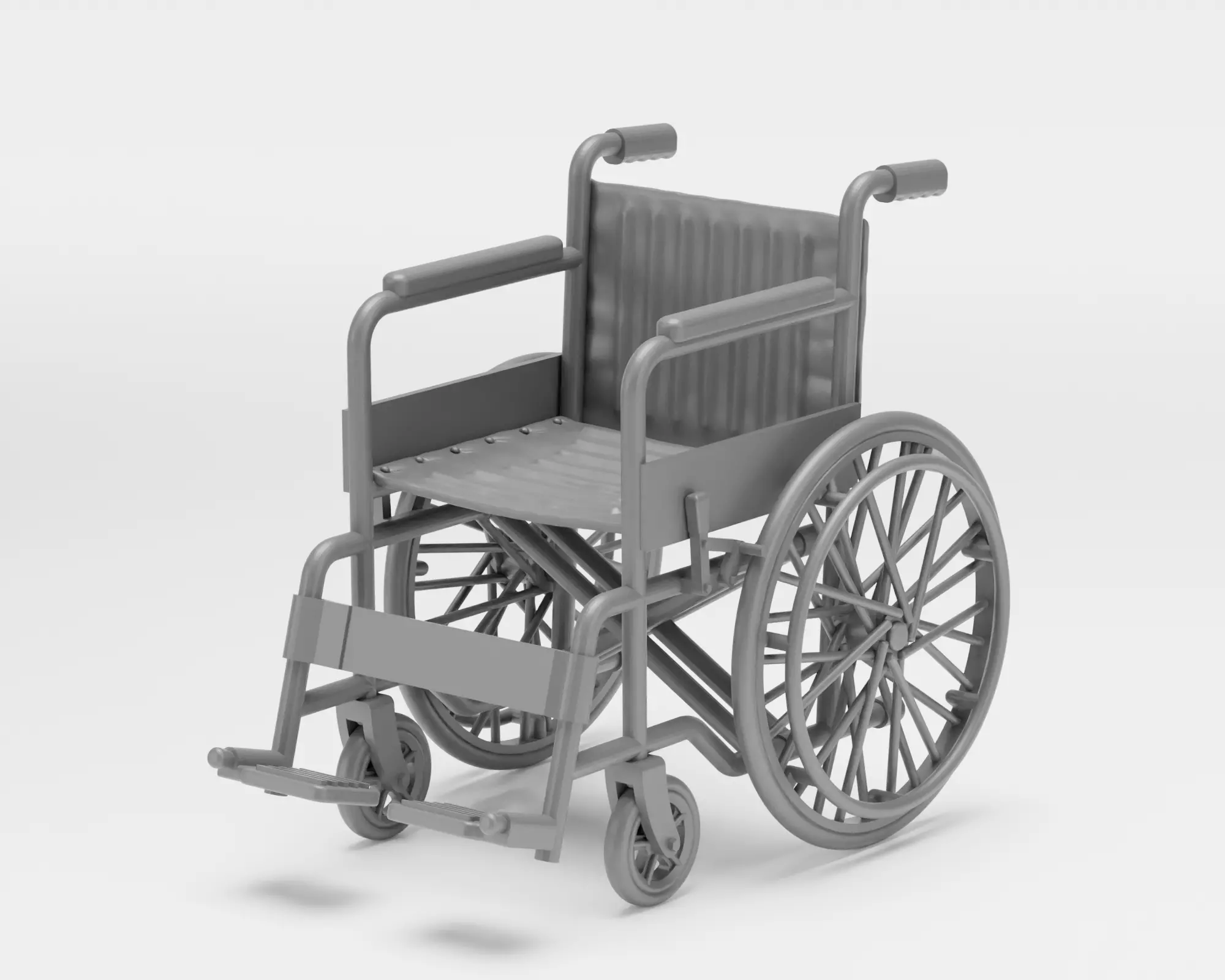 Wheelchair and crutches - 1-35 - supported 3D print model_1