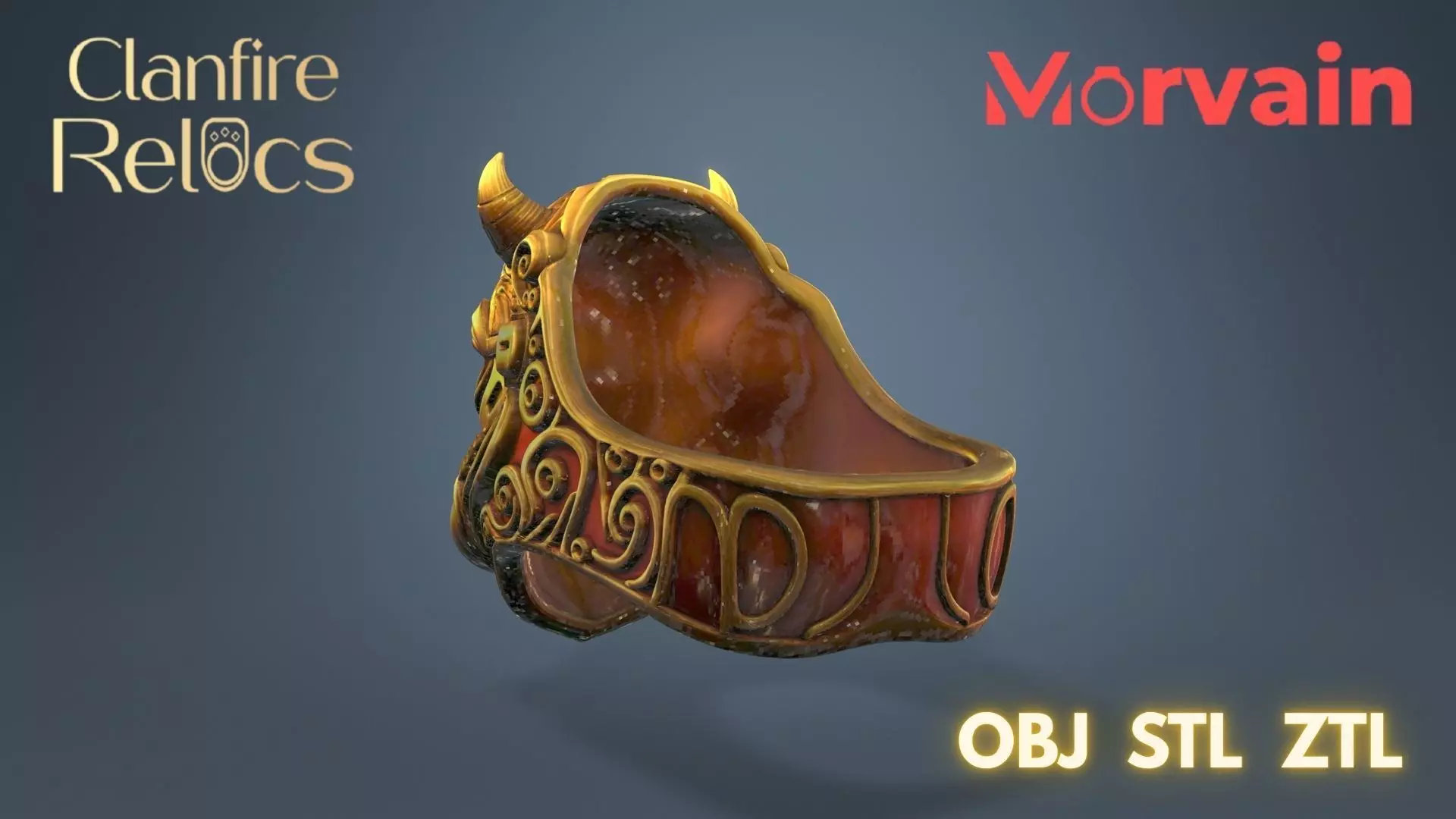 Ring Morvain  3D print model_3