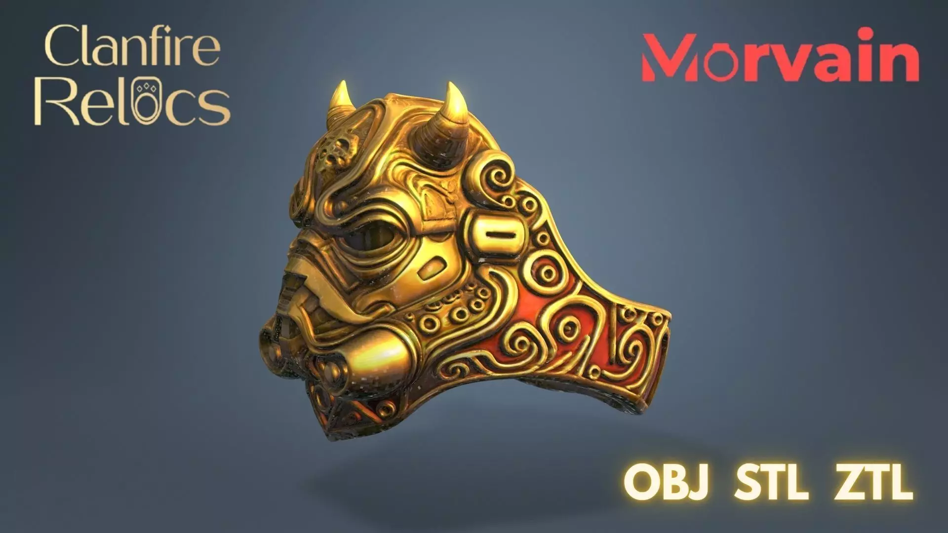 Ring Morvain  3D print model_4