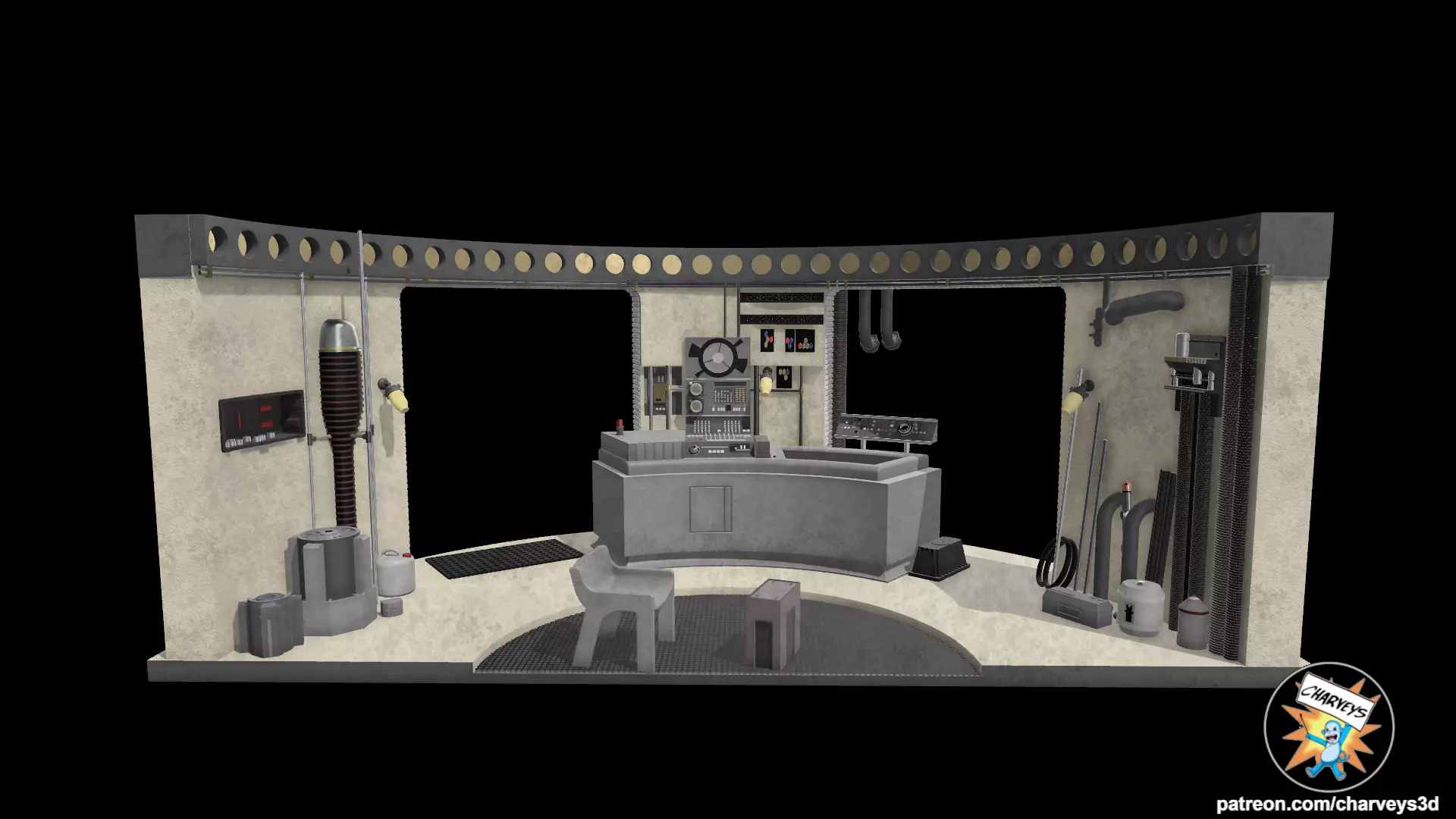 Star Wars Lars Garage Diorama for 4 and 6 inch figures 3D print model_2