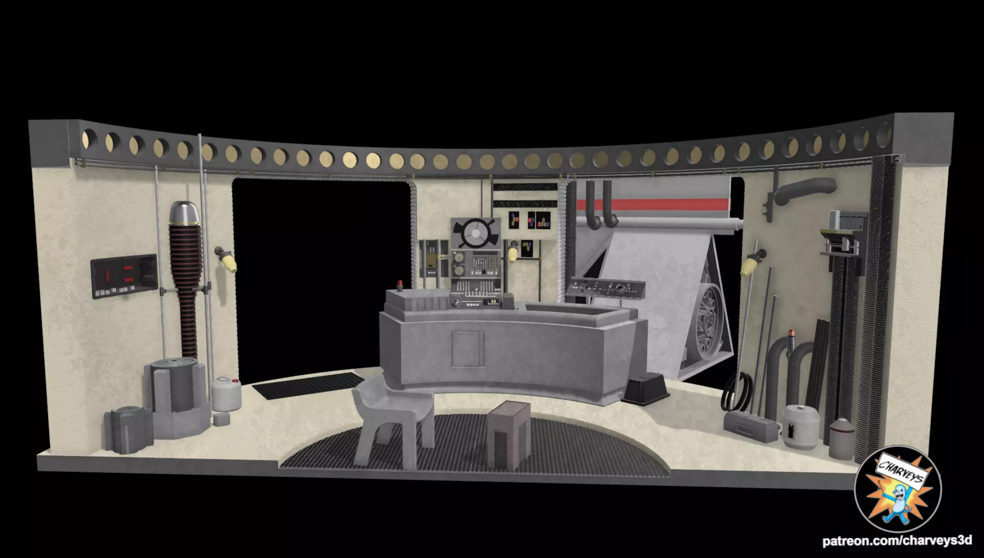 Star Wars Lars Garage Diorama for 4 and 6 inch figures 3D print model_0