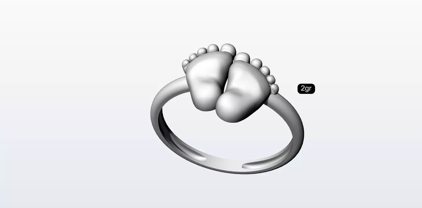 anillo pies  3D print model_3
