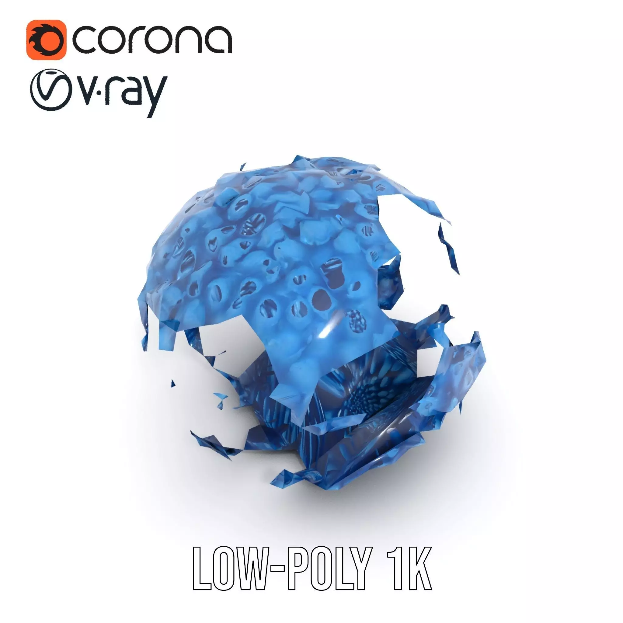 Azure Coral Sphere model pack Low-poly 3D model_12