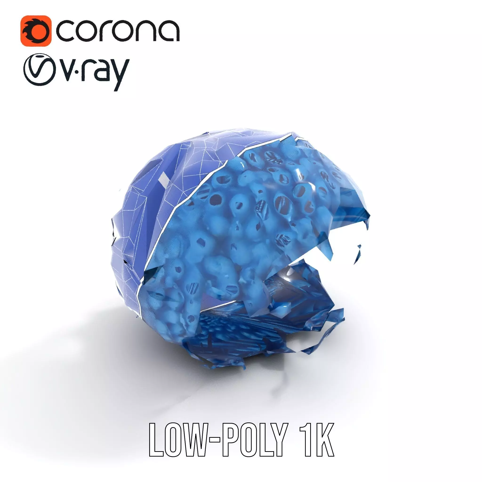 Azure Coral Sphere model pack Low-poly 3D model_22