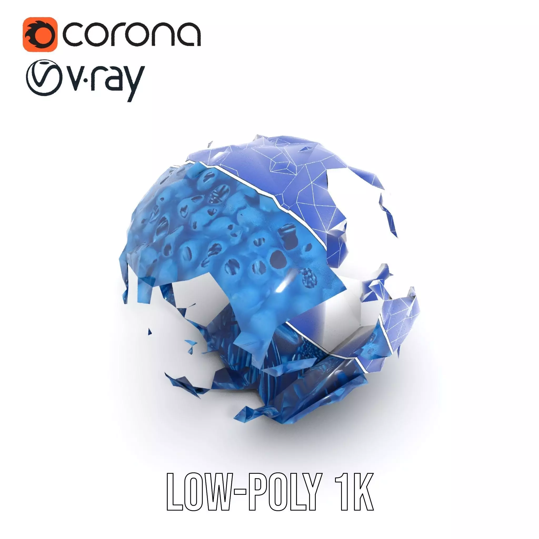 Azure Coral Sphere model pack Low-poly 3D model_25