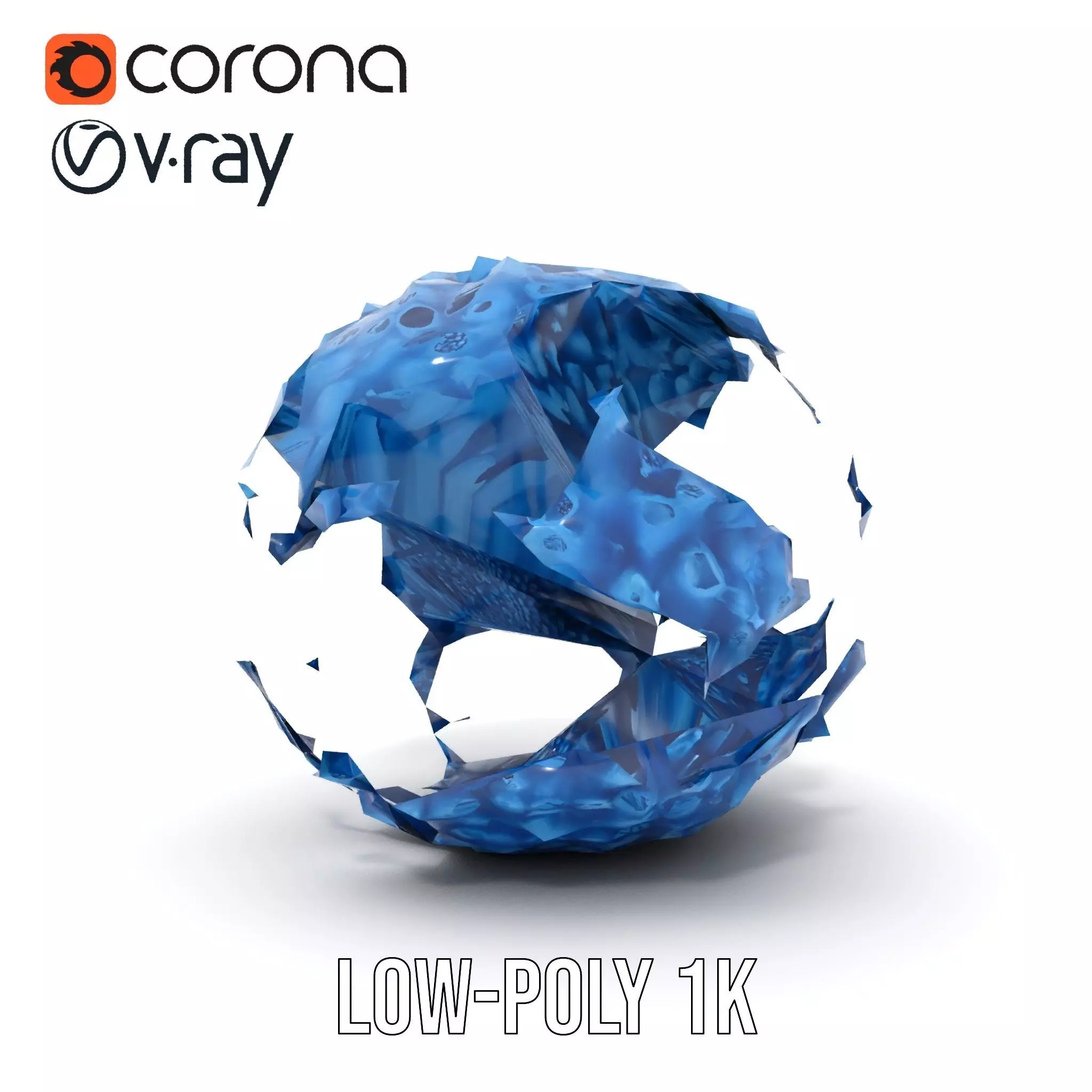 Azure Coral Sphere model pack Low-poly 3D model_19