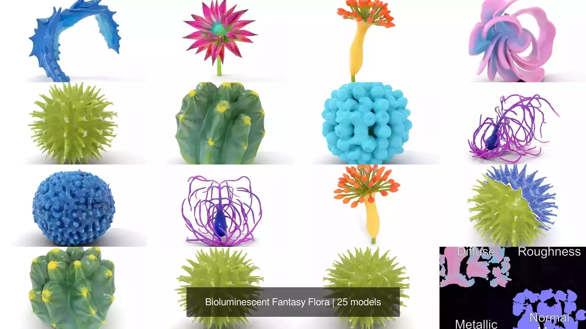 Bioluminescent Fantasy Flora 3D Model Collection_27