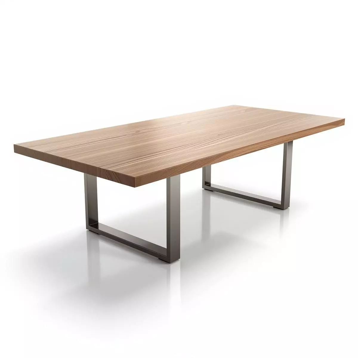 Sleek Modern Wood  Metal Dining Table 3D Model Low-poly 3D model_0