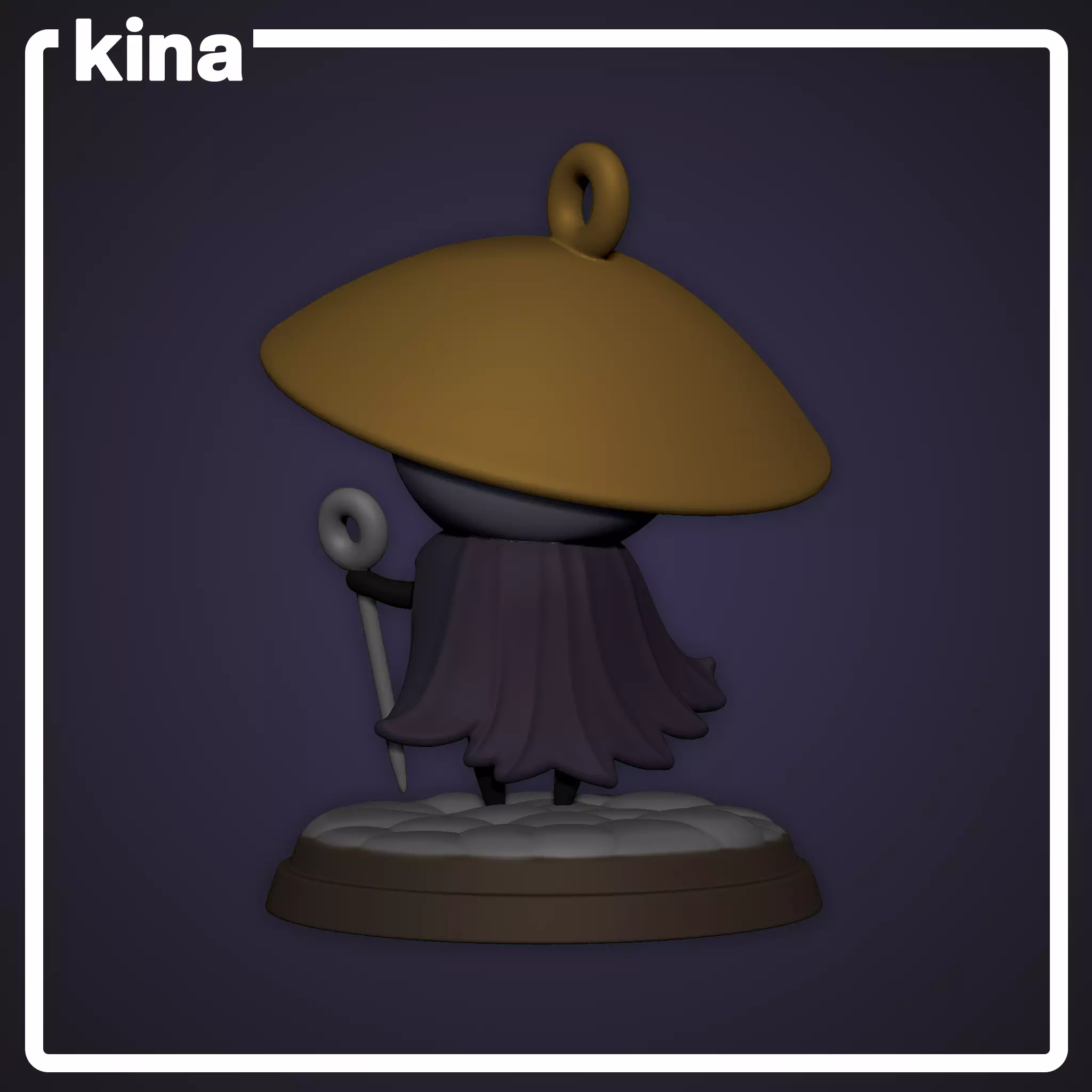 Sherma Hollow Knight Silksong figure 8cm and keychain 5cm 3D print model_4