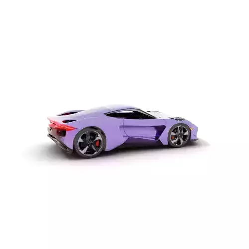Violet Sports Car model pack Low-poly 3D model