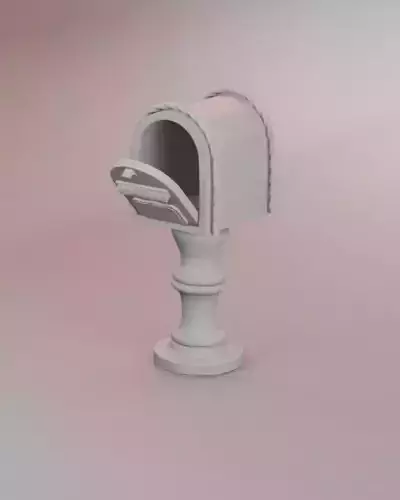 Vintage Mailbox on Pedestal Stand with opening door