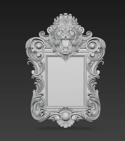 Animal Head Motif Strong Baroque 3D print model_10