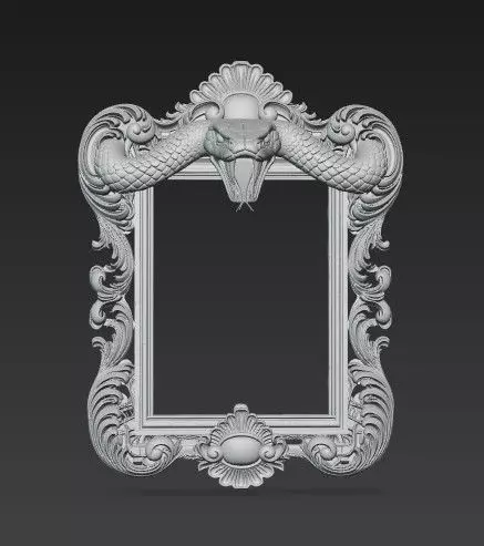 Animal Head Motif Strong Baroque 3D print model_17