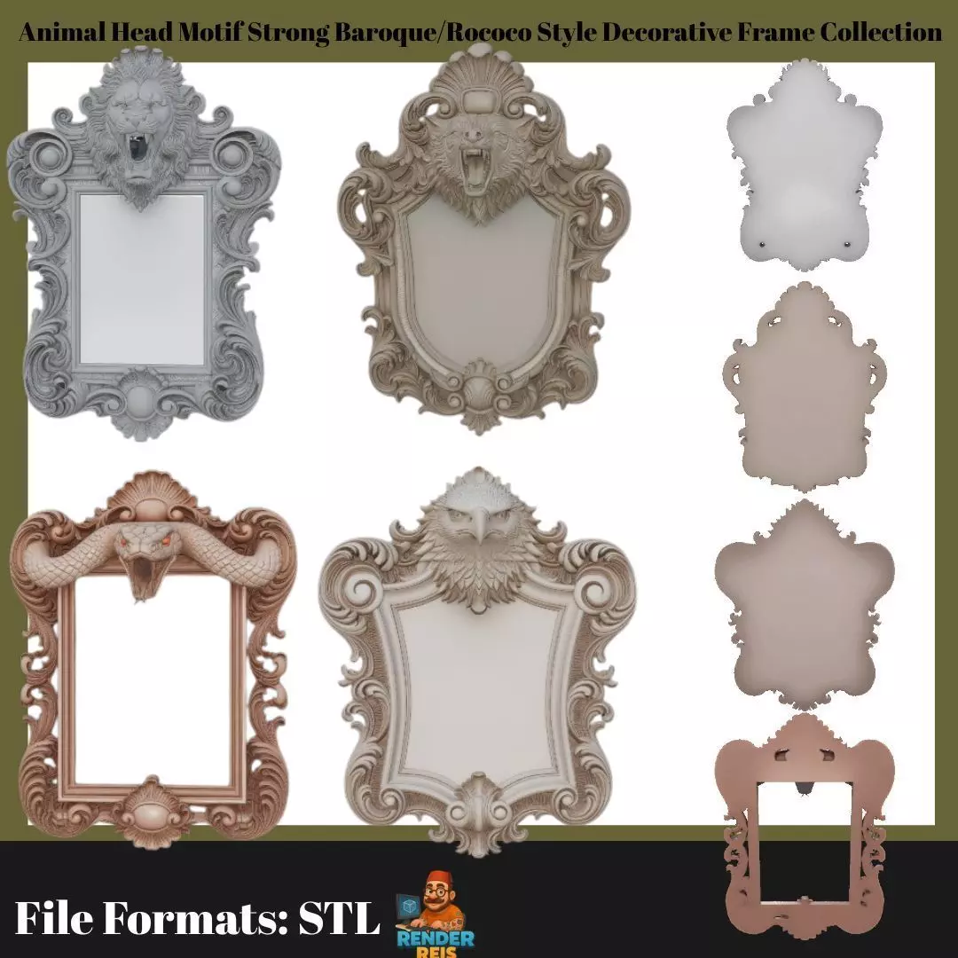 Animal Head Motif Strong Baroque 3D print model_0