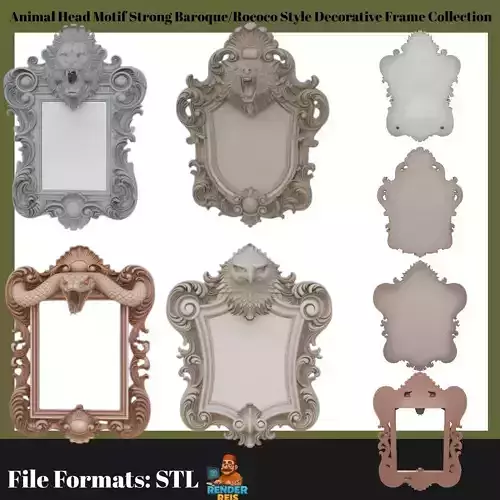 Animal Head Motif Strong Baroque 3D print model