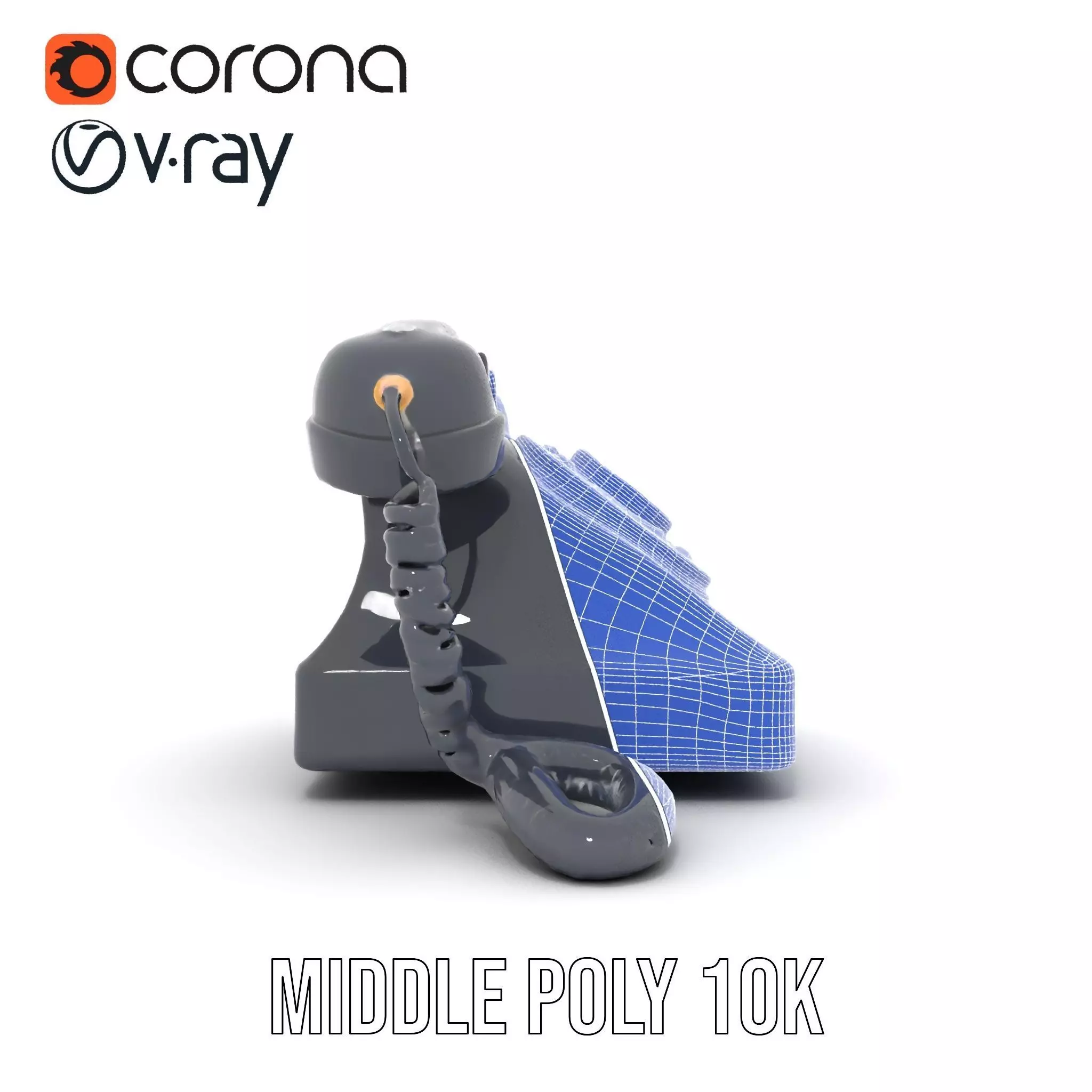 Classic Black Rotary Phone model pack Low-poly 3D model_26