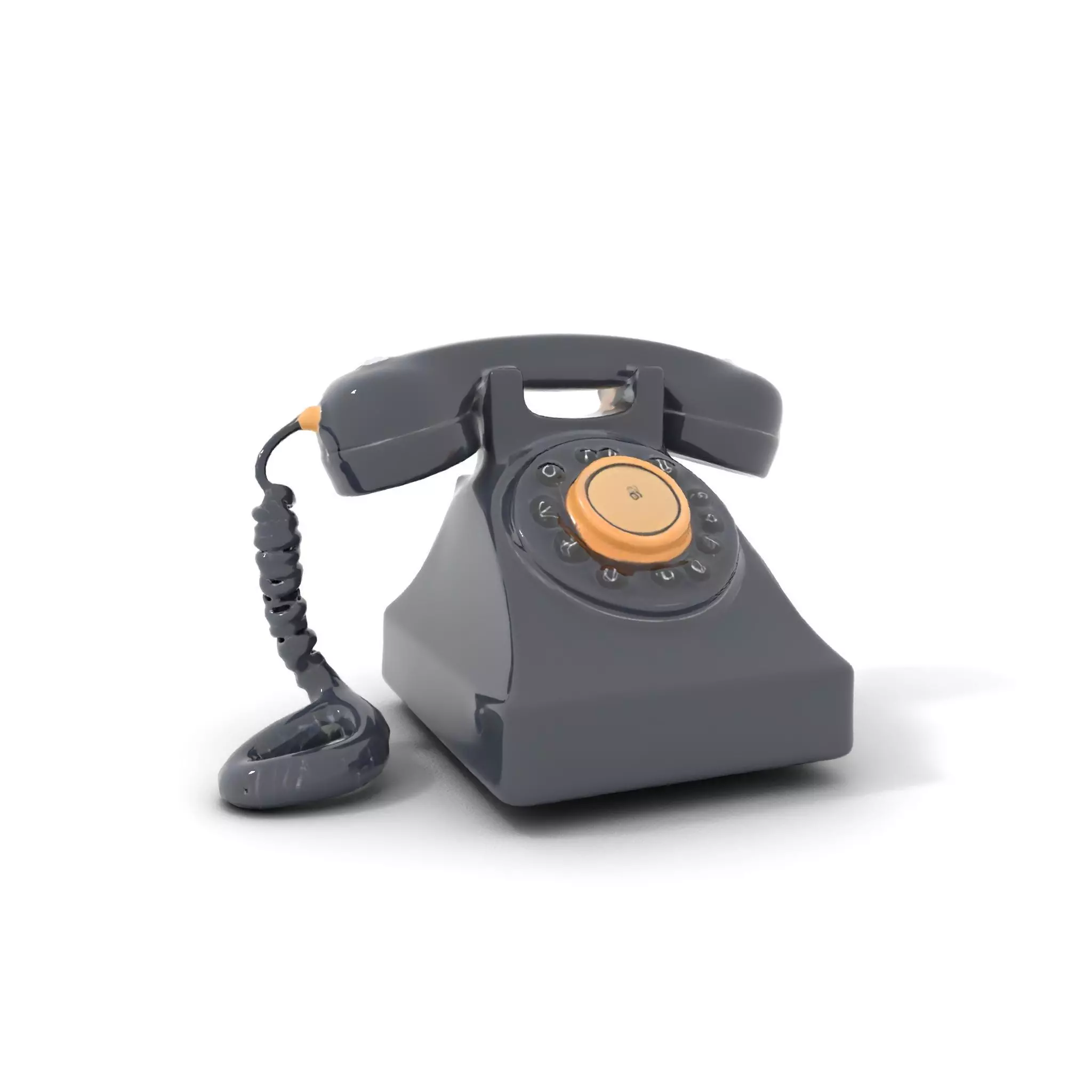 Classic Black Rotary Phone model pack Low-poly 3D model_6