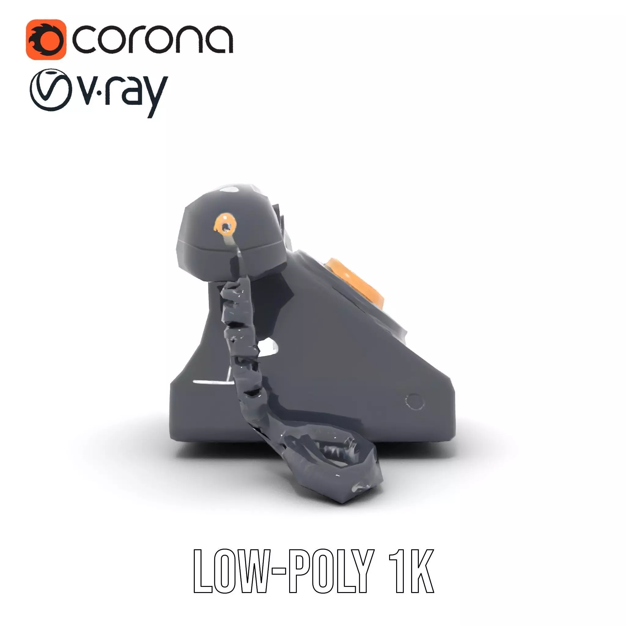 Classic Black Rotary Phone model pack Low-poly 3D model_12