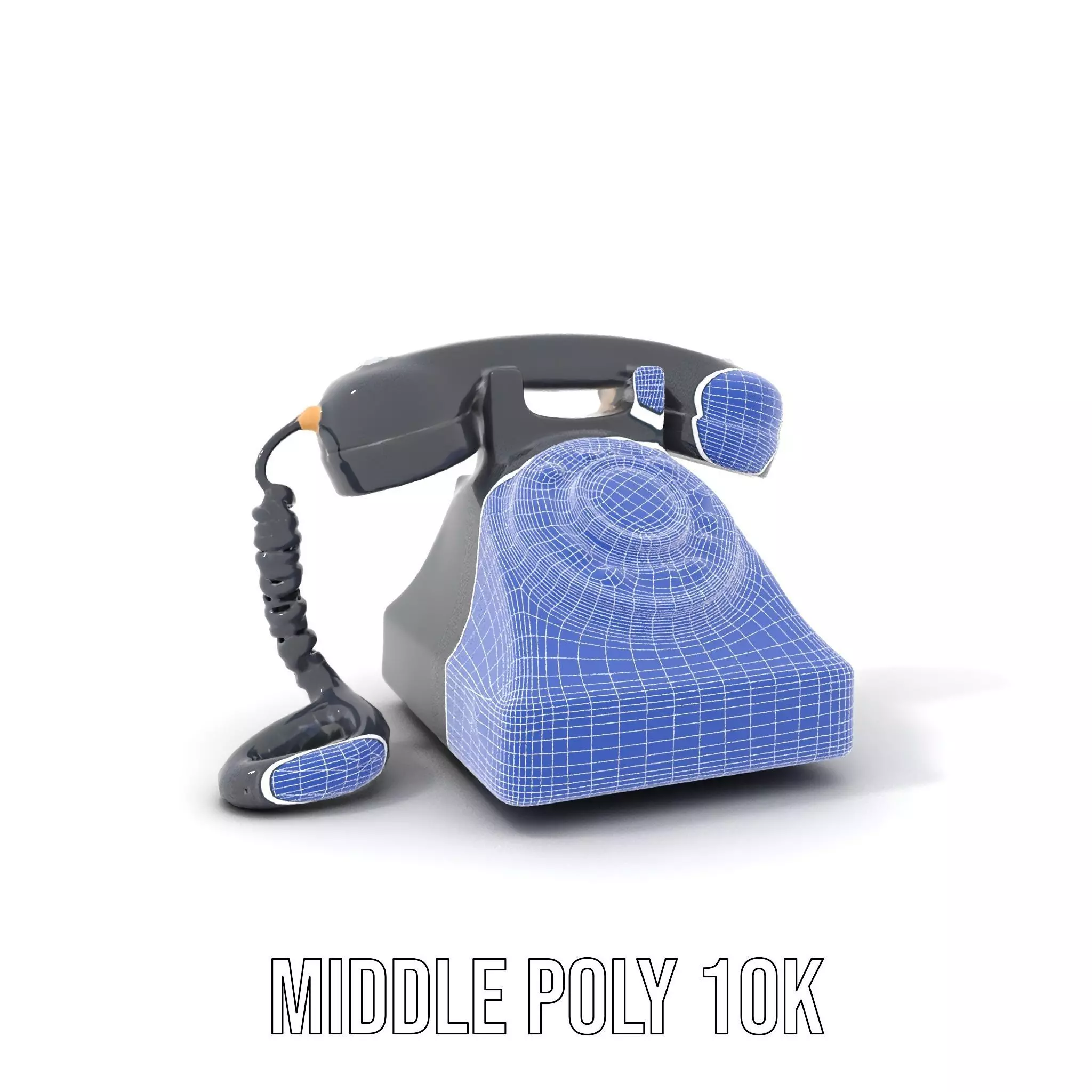 Classic Black Rotary Phone model pack Low-poly 3D model_23