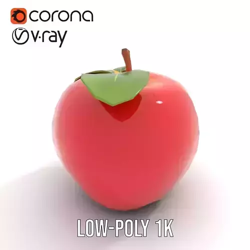 Glossy Red Apple model pack Low-poly 3D model 7