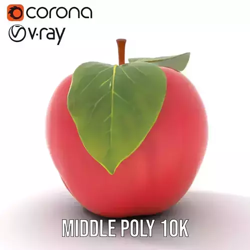 Glossy Red Apple model pack Low-poly 3D model 6