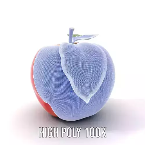 Glossy Red Apple model pack Low-poly 3D model 4