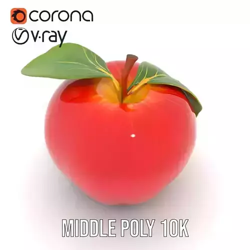Glossy Red Apple model pack Low-poly 3D model 5