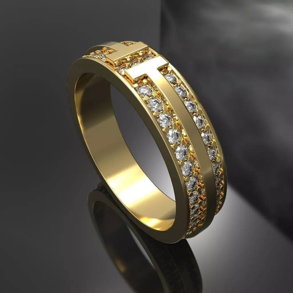 Ring With Gems 3D print model_0
