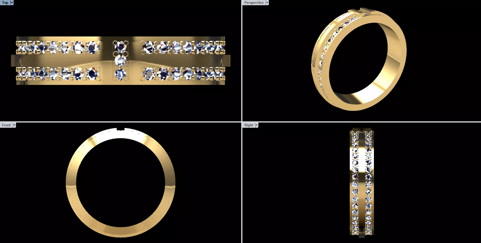 Ring With Gems 3D print model_5