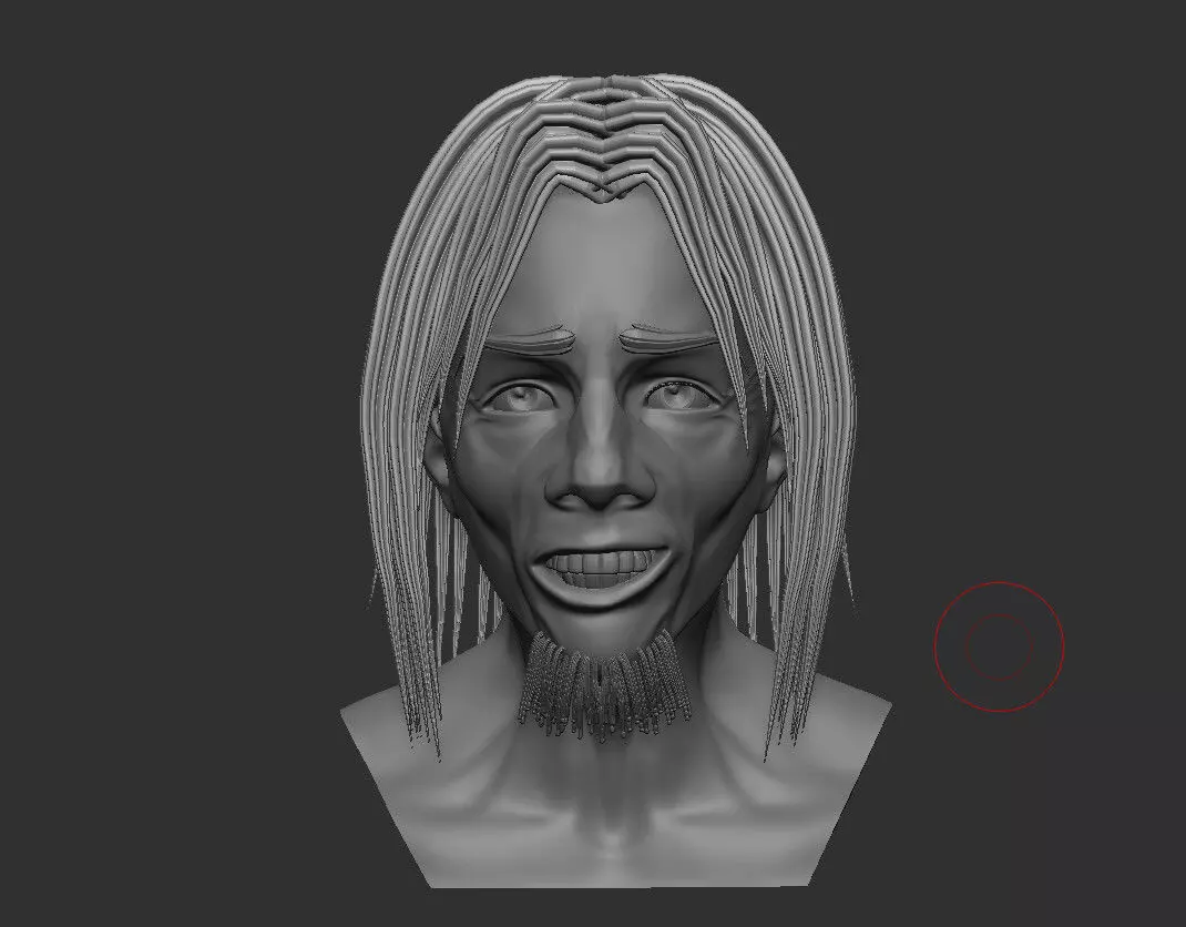 character head Creepy smile  3D print model_1